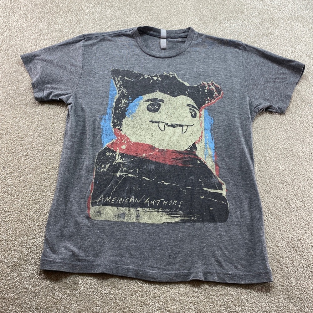 American Authors Graphic Shirt Mens Medium Gray Band Tee Short Sleeve Distressed